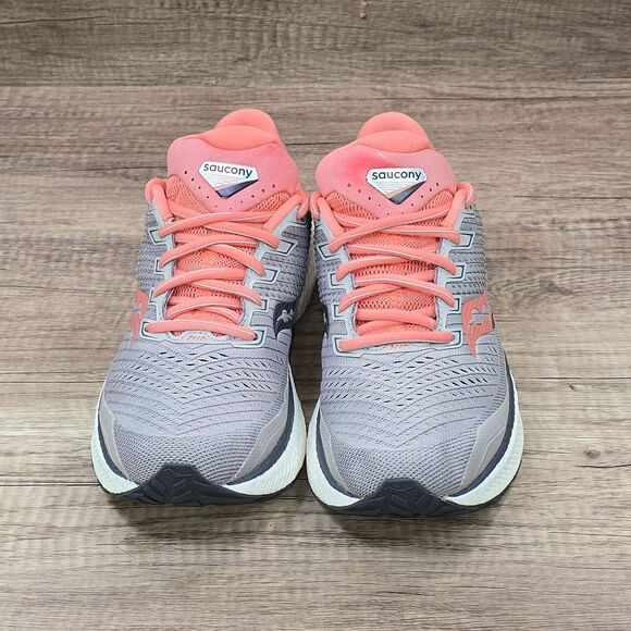 Saucony Triumph 18 Women's Size 8.5 Gray Peach Running Shoes (S10595-30) - Picture 2 of 9